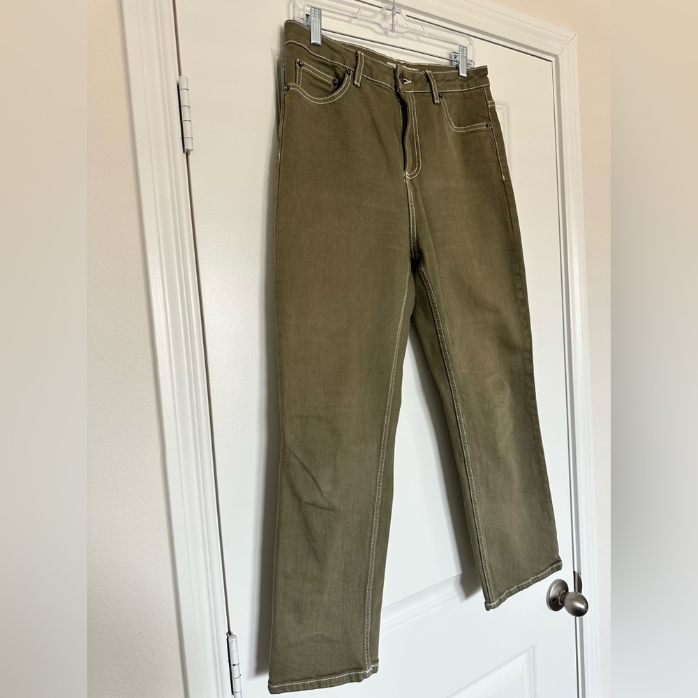 Topshop Olive Green Jeans